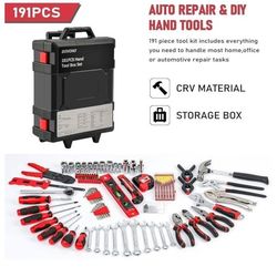 Set of 91 DIY Tools Auto Repairs with storage and easy assemble box easy to carry