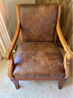 Gorgeous leather and wood chair