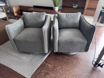Modern Gray Swivel Accent Chairs (Set of 2) – Excellent Condition