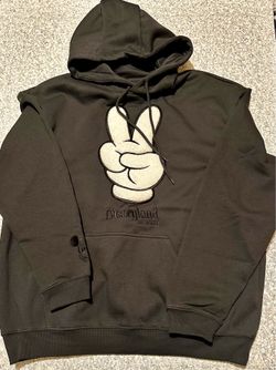 Disneyland Mickey Hands Peace Sign Pullover Hoodie LARGE Disney New Disney Parks