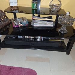 Glass TV Stand Three Tier With Swivel