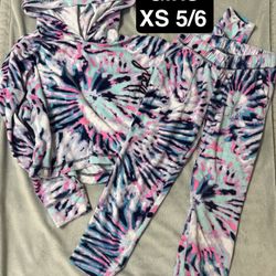 Youth Girls Xs 5/6 Hoodie Pajama Set 