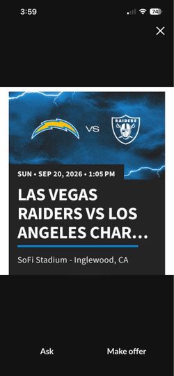 Chargers vs Raiders