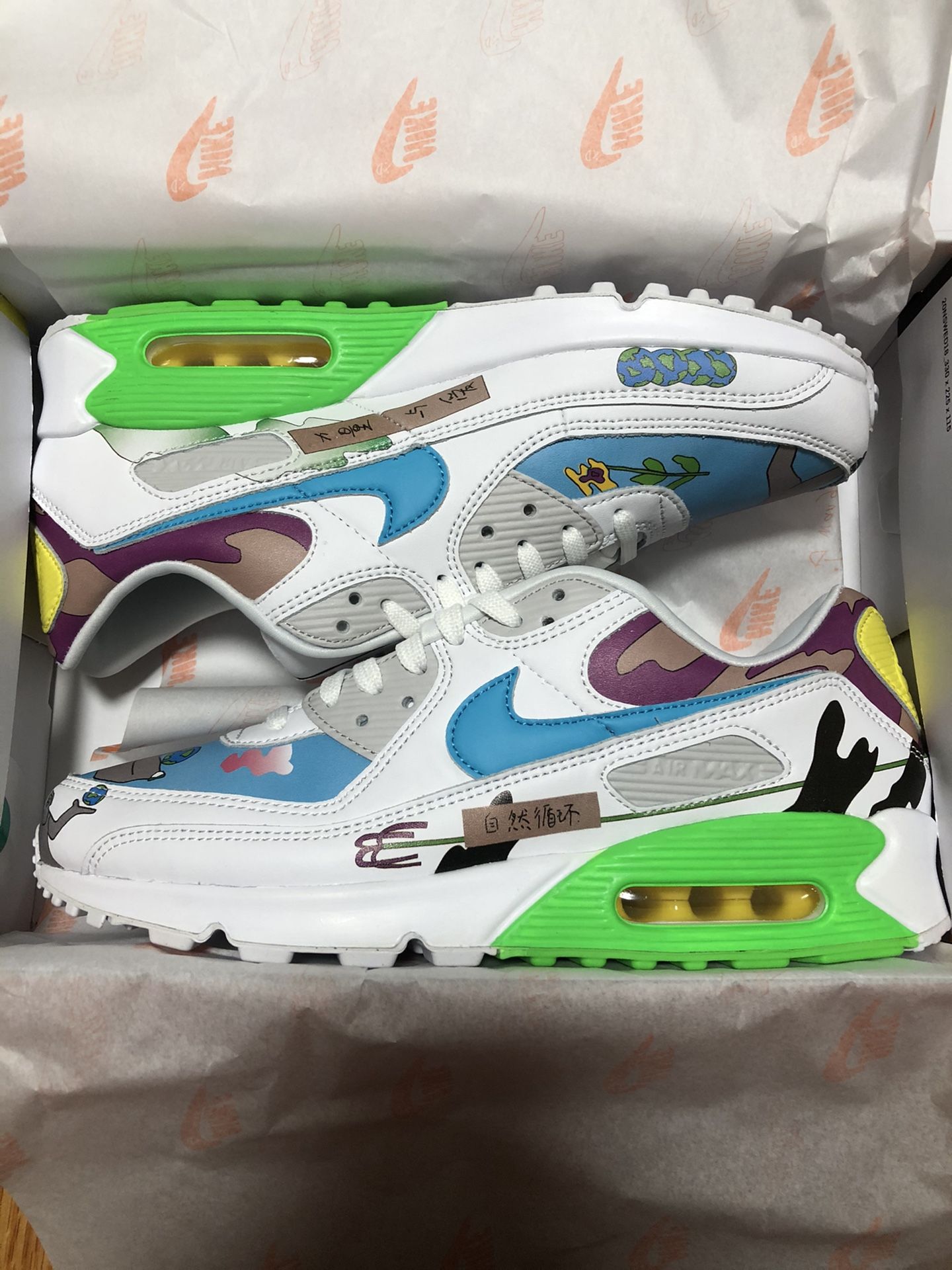 Nike Air Max 90 Flyleather Ruohan Wang. Size 11.5M. Brand new. Deadstock. (PAYPAL ONLY)