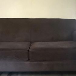 brown velvet sofa in new condition 82"×36" Neat and cleaned sofa Pet and smoke free house