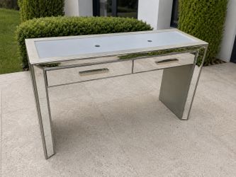 Designer Kevin Charles Mirrored Vanity / Glam Desk
