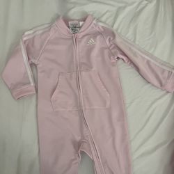 Adidas  One Piece Jumpsuit For Girls- Easy Zip | New Without Tags | Soft pink | 18M
