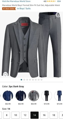 Like New Gray Suit, Elegant 3-piece, Size 14
