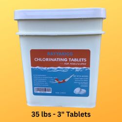 Chlorine Tablets - 35 lbs, 3-inch Swimming Pool Chlorinating Tablets