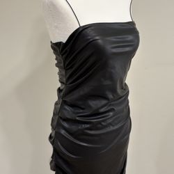 Black Faux Leather Dress (M)
