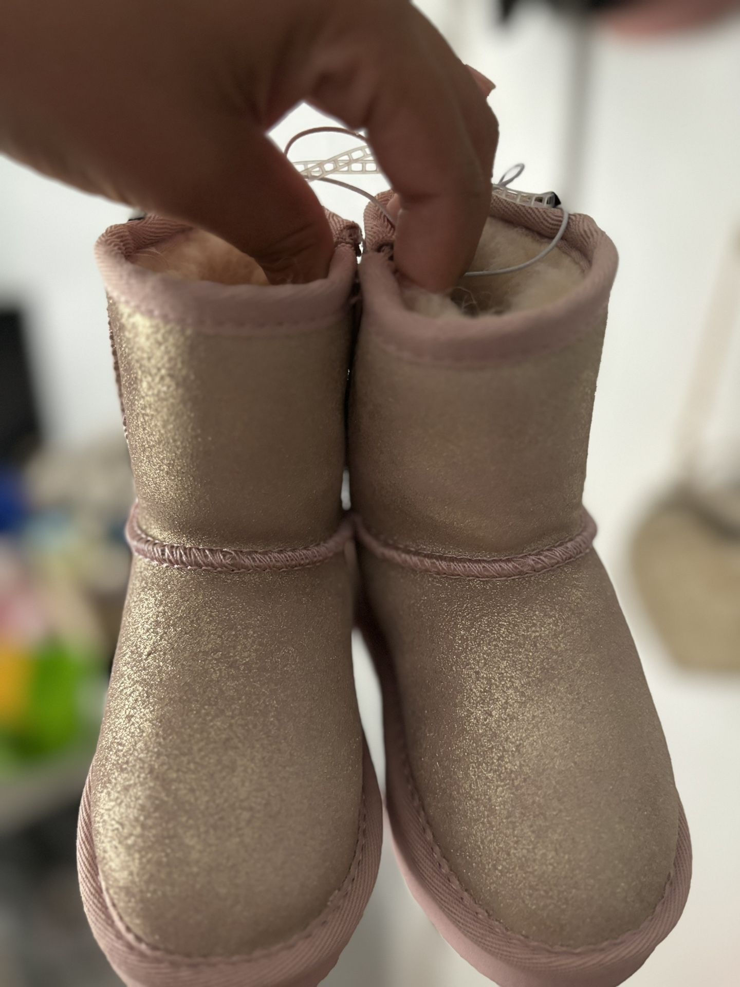 BEARPAW Pink Glitter Boots