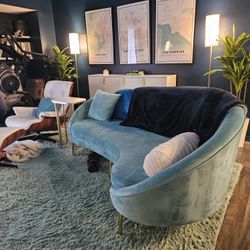 Curved Couch/Sofa Aqua