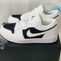 Nike Air Jordan 1 Low “Reverse Panda” – White Black Men’s Sneakers – Classic Jordan Style – New with Box 