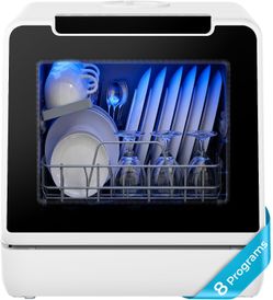 Countertop Dishwasher Portable, 8 Programs with 5L Tank, , Black