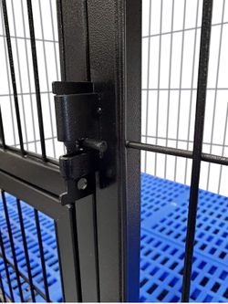 Bully Folding 43" Double Door Removable Divider Black, Open Top Heavy Duty Dog Pet Cage Kennel w/Trays Thumbnail
