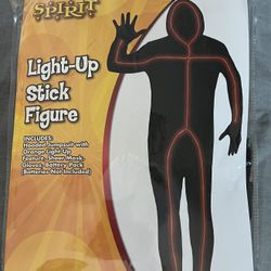 Orange Light Up Stick Figure (adult)  Costume 