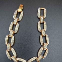 Bracelet Fancy Style Ice Out Gold-plated 