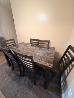 Six  chair, dining table
