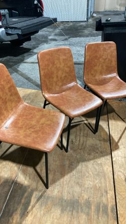 Set Of 3 Leatherette Chairs