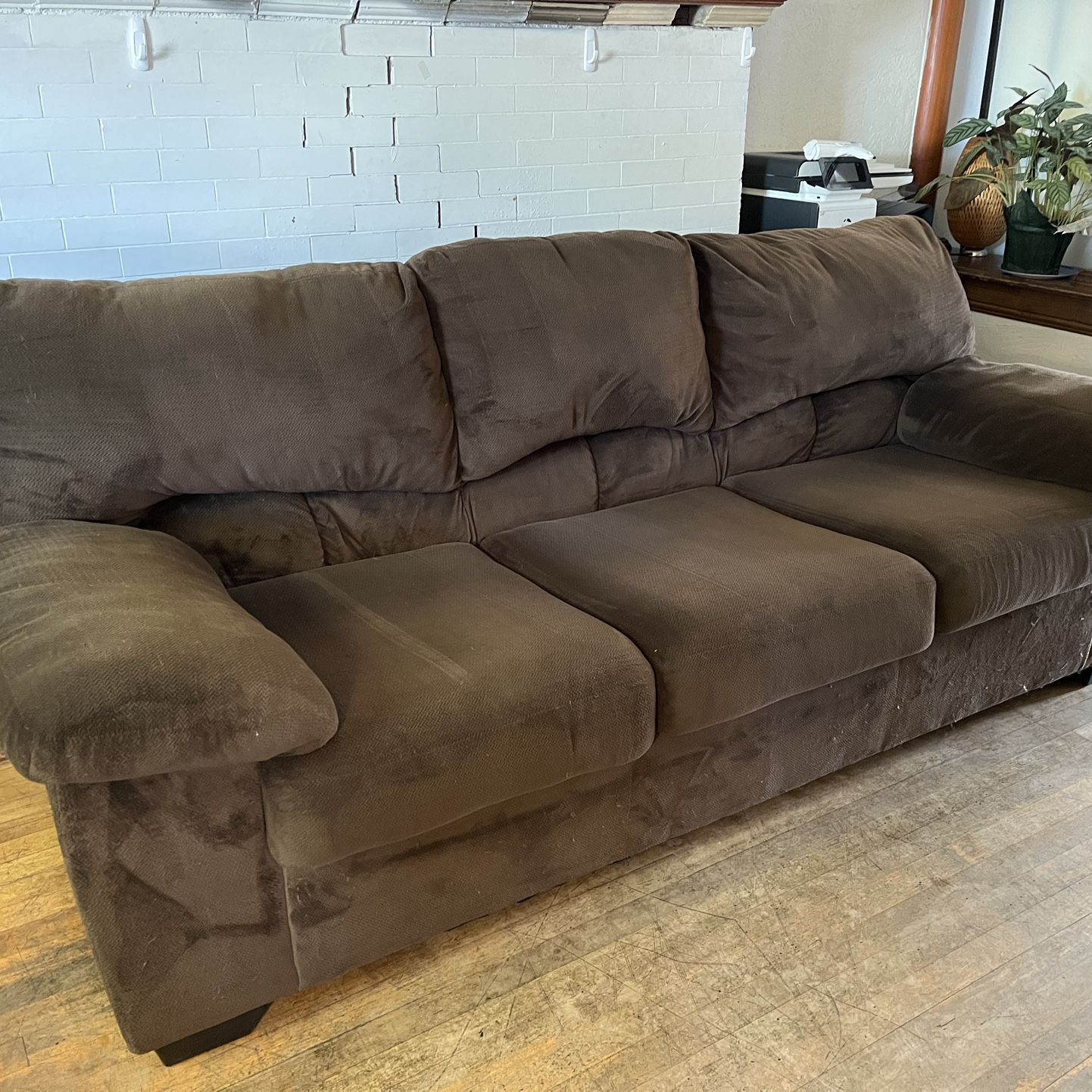 Comfy Sturdy Brown Sofa