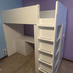 Ikea Loft Bed with desk and closet