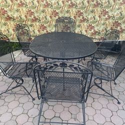 Wrought Iron Patio Table Set