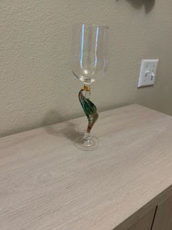 Beautiful Multi Colored Hand Blown Wine Glass for Sale 🍷