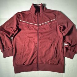 Pre Owned Excellent  Marc Ecko Unltd. Cut & Sew  Full Zip Track Jacket  Burgundy Red Pink  Men  Size Large
