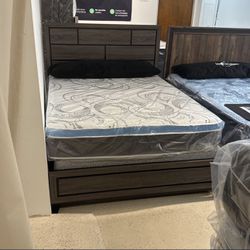 NEW Queen Size Bed Frame With PT Queen Mattress&Boxspring