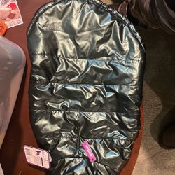 Dog Coat- Emerald Metallic Puffy Coat Large