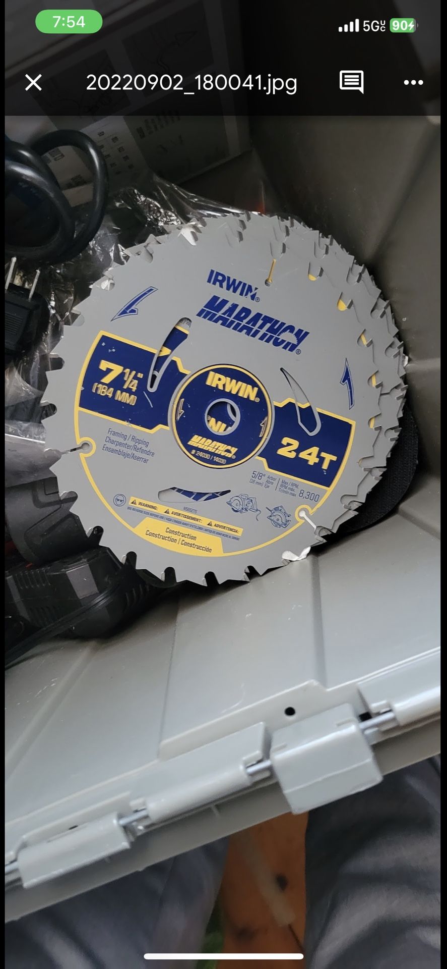 4 Irwin Marathon 7-1/4" 24T Framing/Ripping Carbide Corded Circular Saw Blade 5/8"