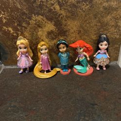 5 Sparkly Disney Princess Toddler Dolls Figures