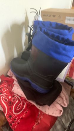 Black and Blue Winter Snow Boots