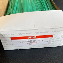 Green Plastic Twist Ties 6 “ 