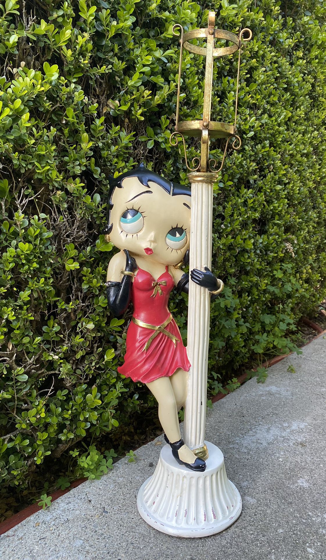 Vintage 33” Betty Boop Lamp Light Post Candle Holder Statue 2000