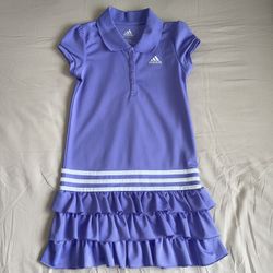 Adidas Short Sleeve Ruffle Polo Dress