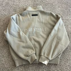 Essentials Fear of God Mock Neck Cropped Women’s Jacket in Sand