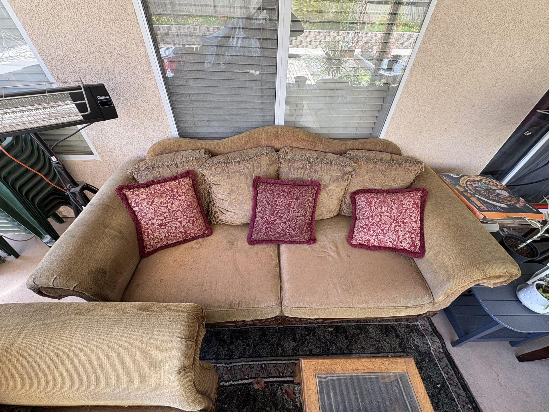 Brown Couch Set (as is)