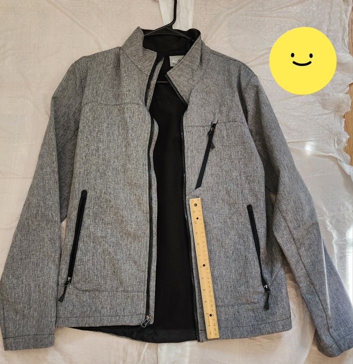 Men Champion Venture Dry Coat Gray Full Zipper Soft Shell Jacket Adult Travel Work Home