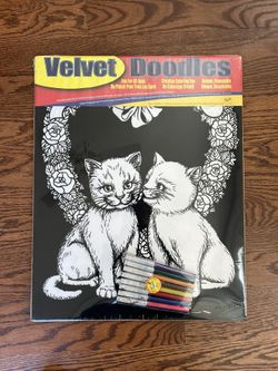 Velvet Doodle 16 X 20 Pets Two Posters 6 color, pens, VTG sealed