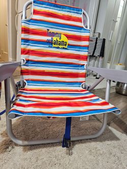 Pair of Tommy Bahama Folding Backpack Beach Chairs