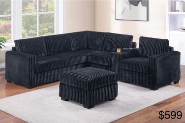 Sectional sofa with ottoman