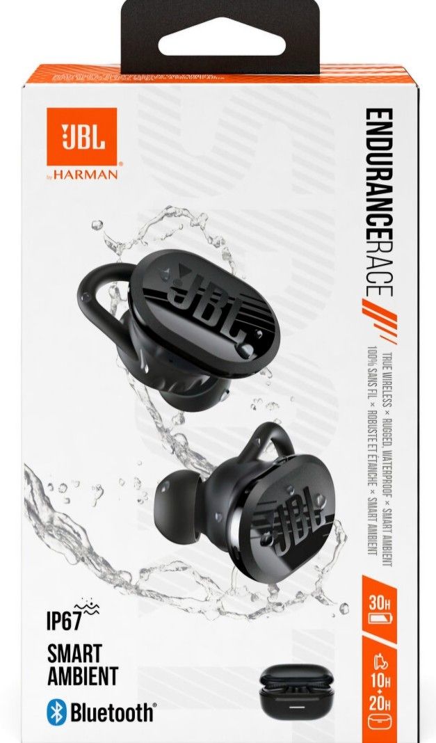 JBL - Endurance Race Waterproof True Wireless Sport Earbud Headphones - Black