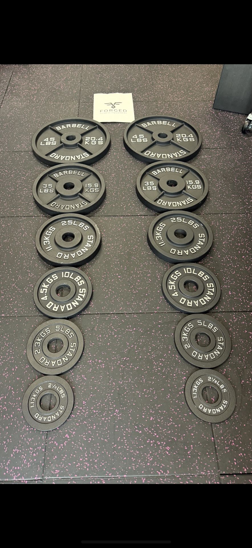 Brand New Full Metal Olympic Weight Plate Set