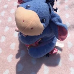 Disney Eeyore Plush Baby Rattle Fisher Price Pooh Stuffed Lovey Blue Pink Bunny