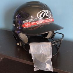 RAWLINGS OFFICIAL BASEBALL BATTING HELMET COLOR BLACK 