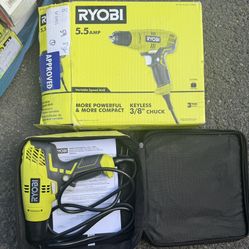 RYOBI 5.5 Amp Corded 3/8 in. Variable Speed Compact Drill/Driver with Bag