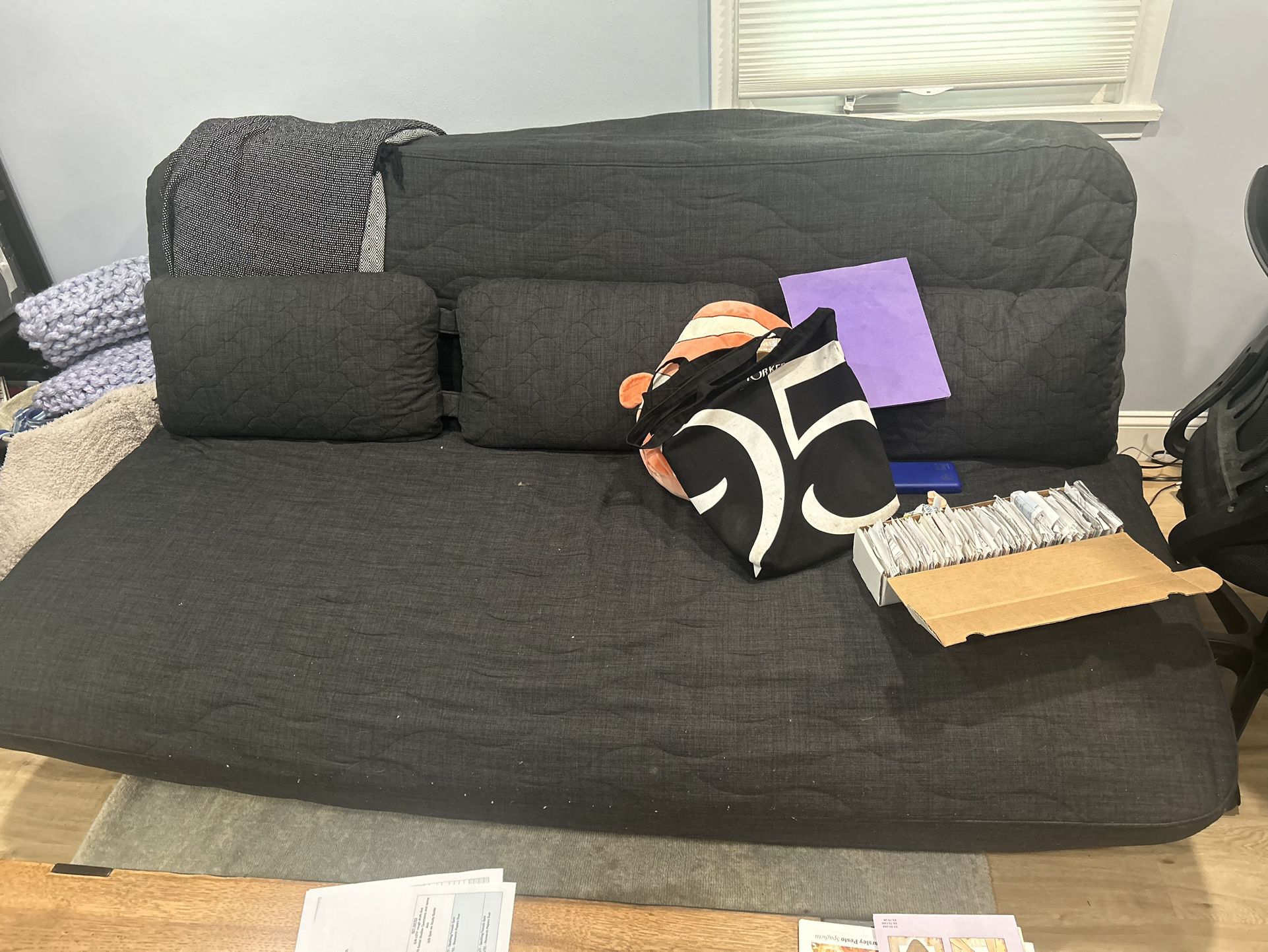 Full Futon With Thick Black Cover 