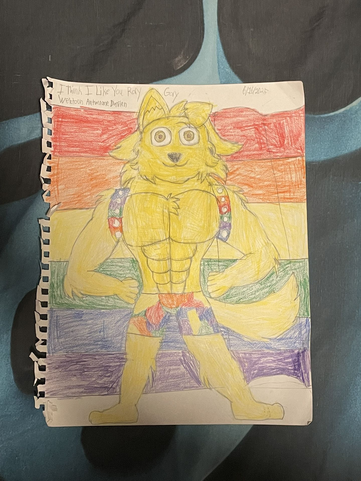 I Think I Like You Ray Pride Month Gay Flag Fan Art Drawing 