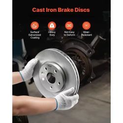 137]Front and Rear Brake Kit Compatible with 2010-2017 Chevrolet Equinox, 2010-2017 GMC Terrain, Hollow Brake Rotors Ceramic Brake Pads Replacement Ki
